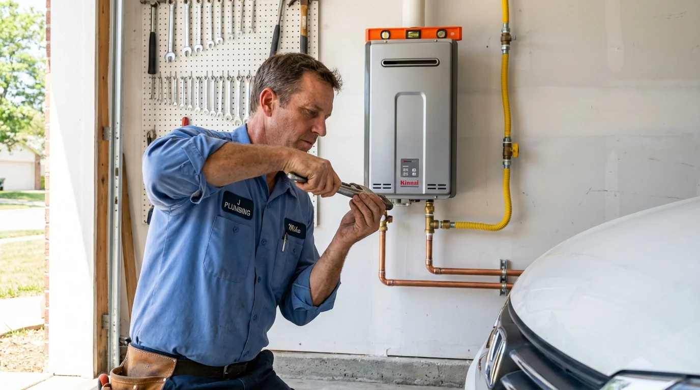 Tankless water heater installation by a Johns Plumbing LLC plumber in Bellbrook